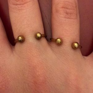 Brand New! Two-Diamond Rings LA SOULA. Gold color.